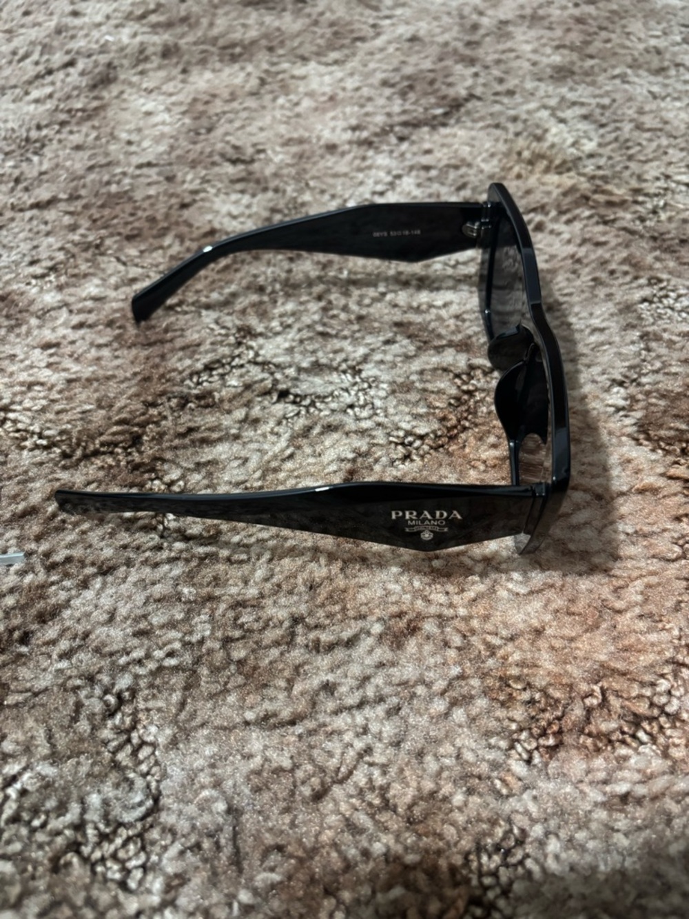 Prada Black Rectangular Sunglasses with Black Case and Box - Picture 4 of 7